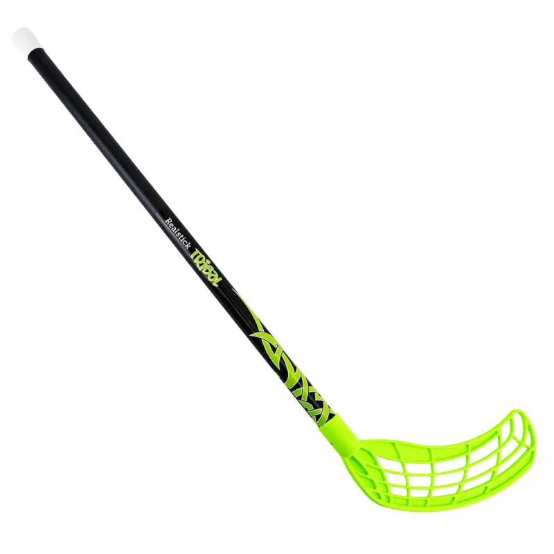 RealStick TRIBAL JR Клюшка для флорбола детская 85 см без загиба Зеленый
