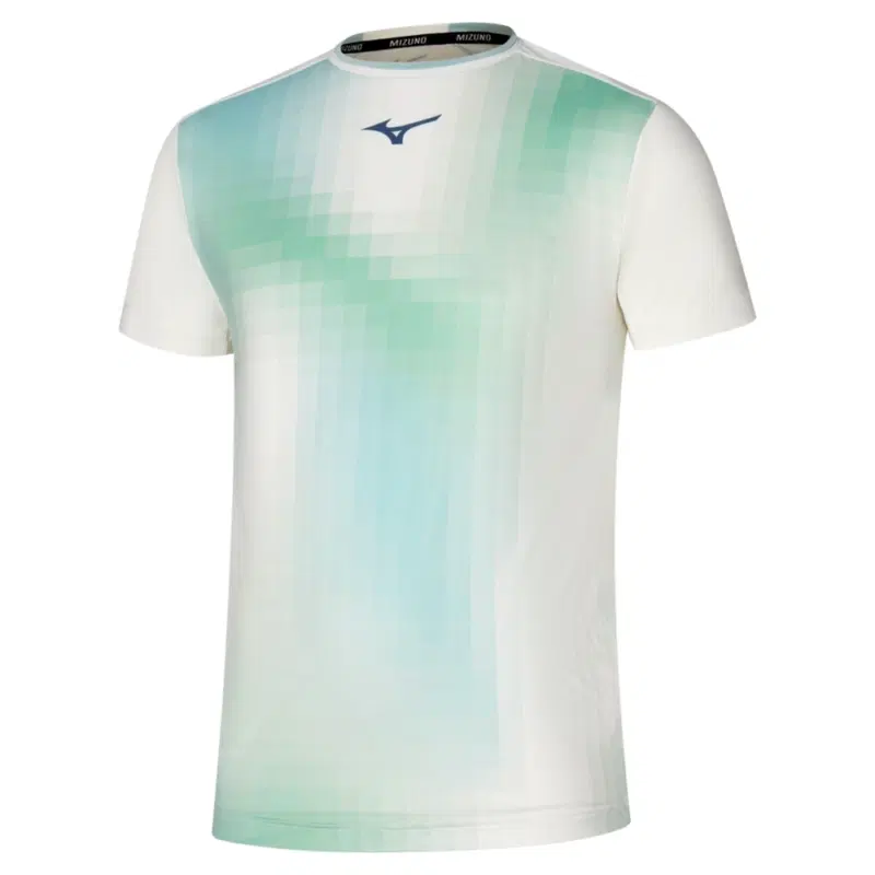 Mizuno FRONTIER SHADOW GRAPHIC T-SHIRT Футболка теннисная Белый/Голубой