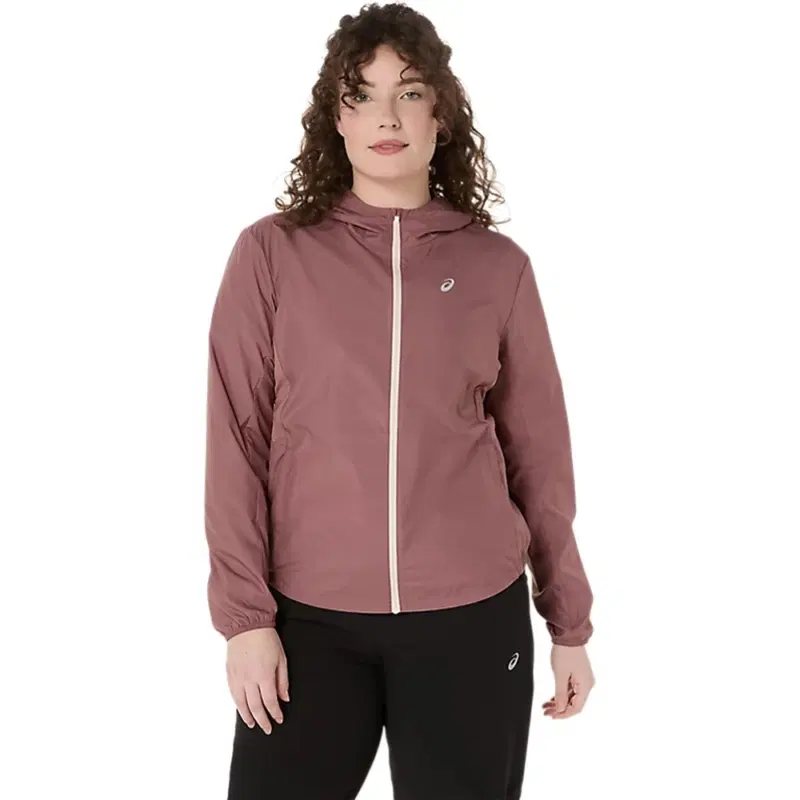 Asics CORE JACKET (W) Куртка беговая ветрозащитная женская Темно-розовый