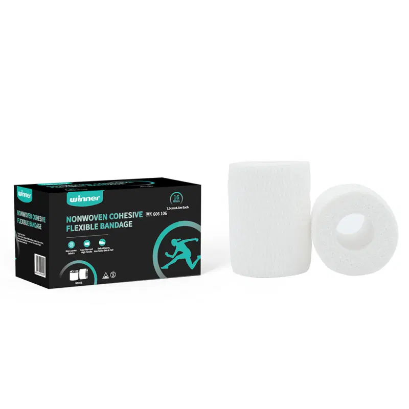 Winner NONWOVEN COHESIVE FLEXIBLE BANDAGE 7,5см x 4,5м Тейп нетканый когезивный Белый