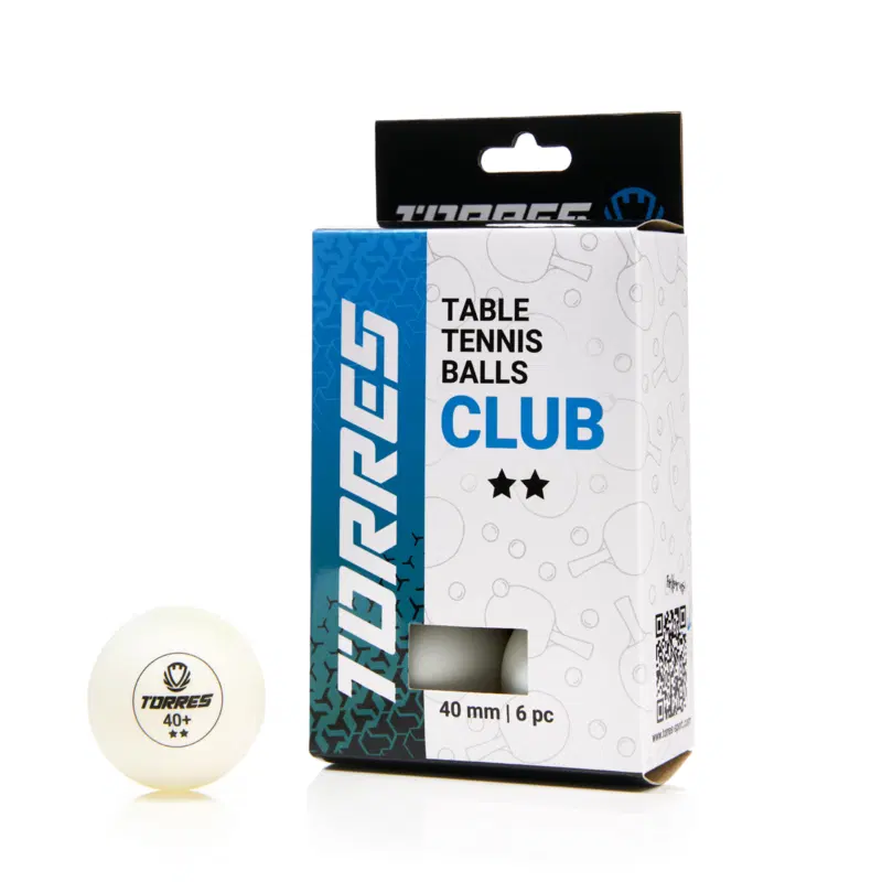 Torres CLUB 2* (TT23014) Мячи для настольного тенниса (6 шт) Белый
