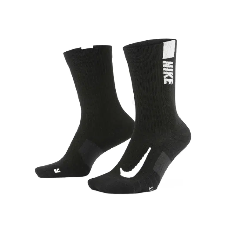 Nike MULTIPLIER CREW SOCKS Носки беговые (2 пары) Черный/Белый