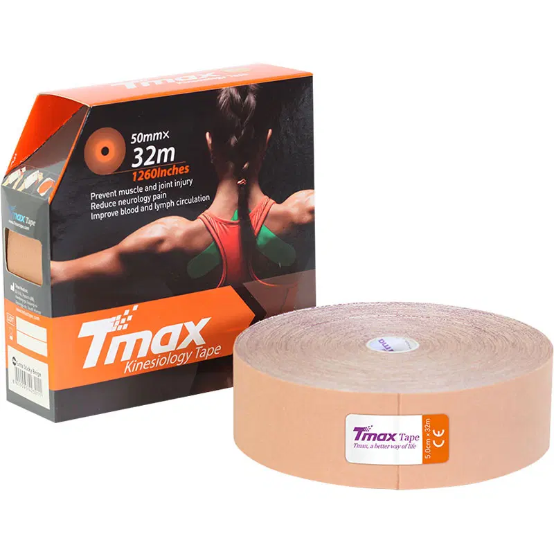 Tmax 32M EXTRA STICKY BIEGE 5см×32м Кинезиотейп Телесный