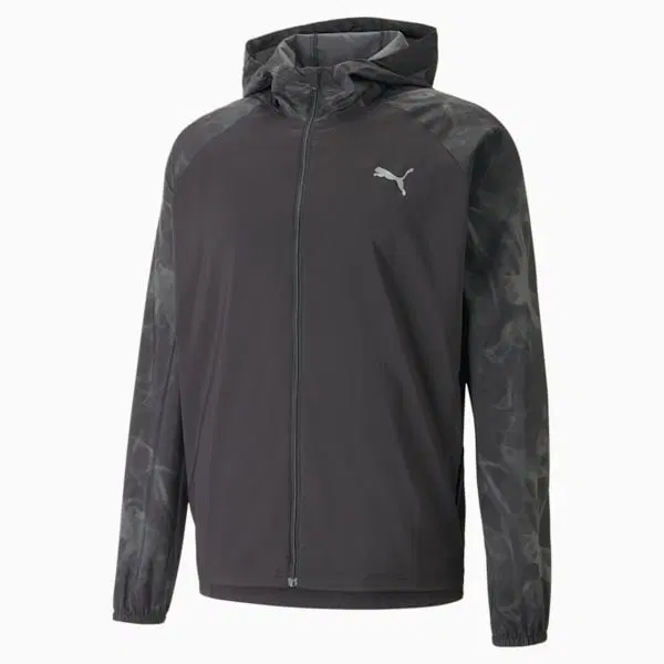 Puma FAV ALL OVER PRINT WOVEN RUNNING JACKET Ветровка беговая Черный
