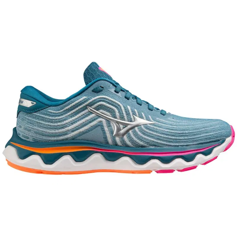 Mizuno WAVE HORIZON 6 (W) Кроссовки беговые женские Голубой/Серый