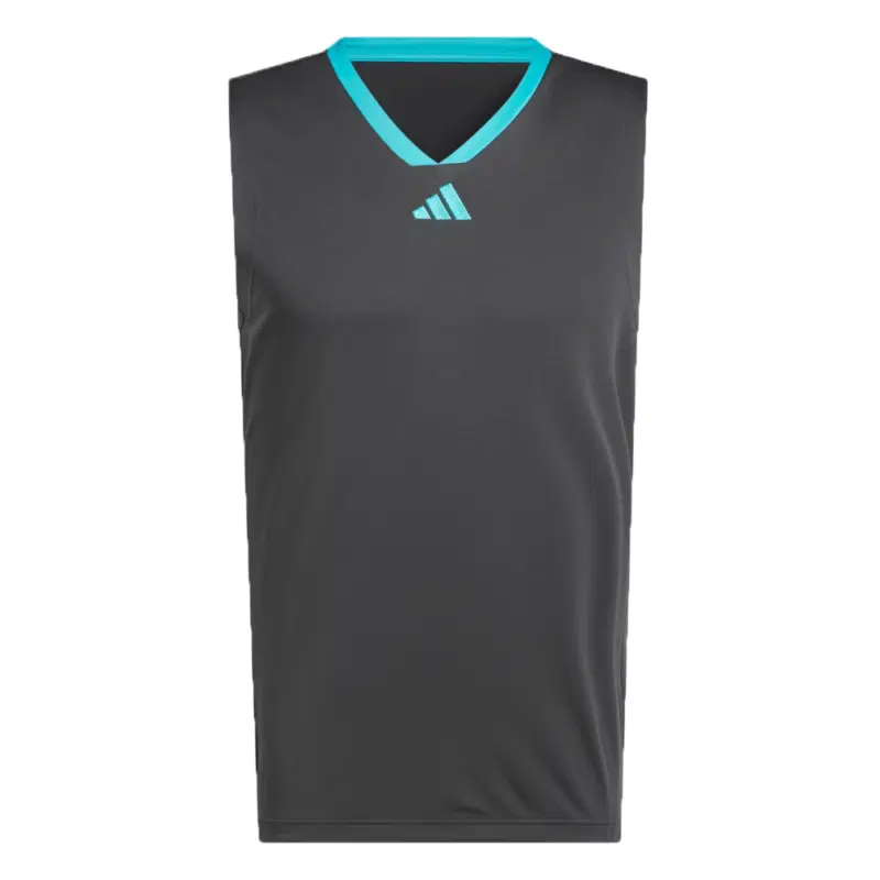 Adidas LEGENDS 3-STRIPES BASKETBALL TANK TOP Майка баскетбольная Темно-серый/Голубой