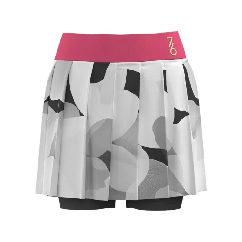 7/6 NATA SKIRT "GREY BLOSSOM/PINK" Юбка теннисная женская Серый/Черный/Розовый