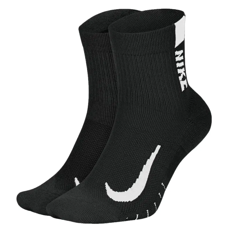 Nike MULTIPLIER RUNNING ANKLE SOCKS Носки беговые (2 пары) Черный/Белый