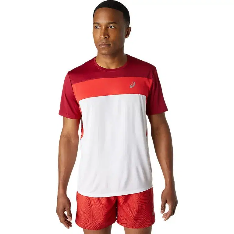 Asics RACE SS TOP Футболка беговая Белый/Красный/Оранжевый