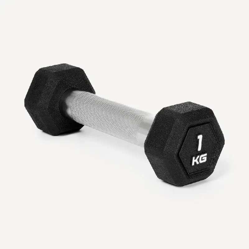 Starfit DB-301PRO 1 КГ Гантель гексагональная  обрезиненная Черный