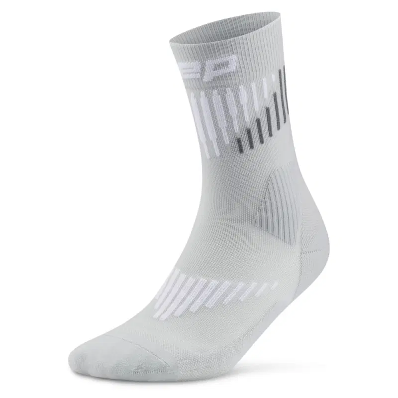 CEP CORE RUN MERINO MID CUT (W) Компрессионные беговые носки женские Серый/Белый