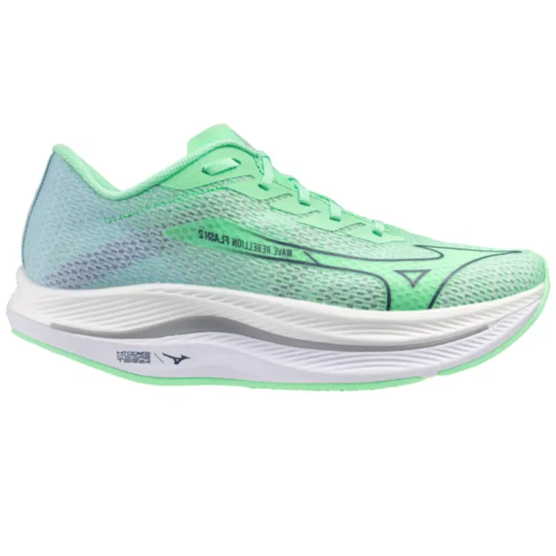 Mizuno WAVE REBELLION FLASH 2 Кроссовки беговые Зеленый/Серый