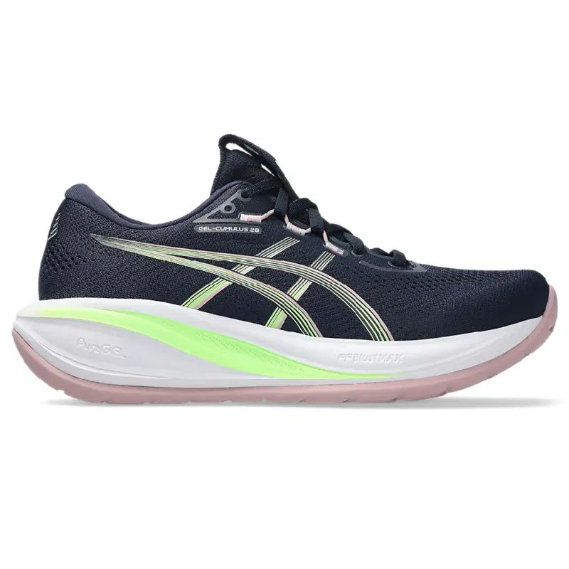 Asics GEL-CUMULUS 28 (W) Кроссовки беговые женские Темно-синий/Салатовый