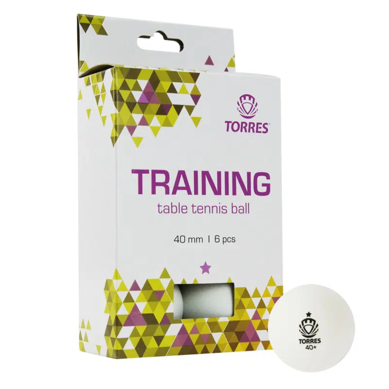 Torres TRAINING 1* (TT21016) Мячи для настольного тенниса (6 шт) Белый