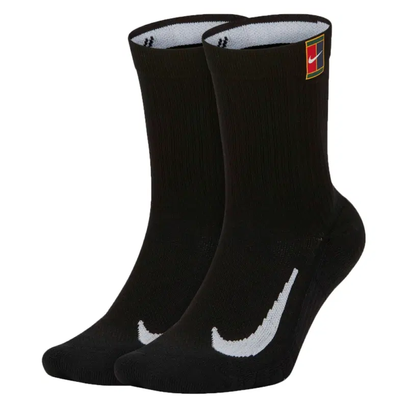 Nike COURT MULTIPLIER CUSHIONED CREW SOCKS Носки теннисные (2 пары) Черный/Белый