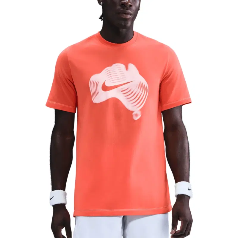 Nike COURT DRI-FIT Футболка теннисная Оранжевый/Белый