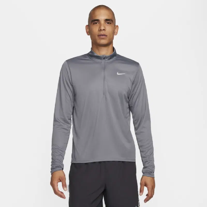 Nike PACER MEN'S DRI-FIT 1/2-ZIP RUNNING TOP Лонгслив беговой Серый