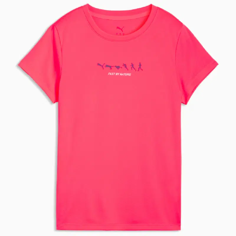 Puma RUN SLOGAN GRAPHIC TEE (W) Футболка беговая женская Розовый