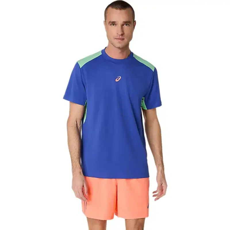 Asics PADEL COURT SS TOP Футболка для падела Синий/Зеленый
