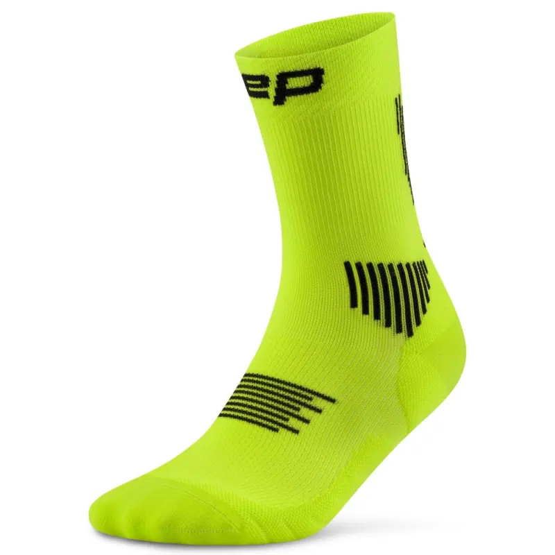 CEP CORE RUN COMPRESSION MID CUT SOCKS 5.0 Компрессионные носки Салатовый/Черный