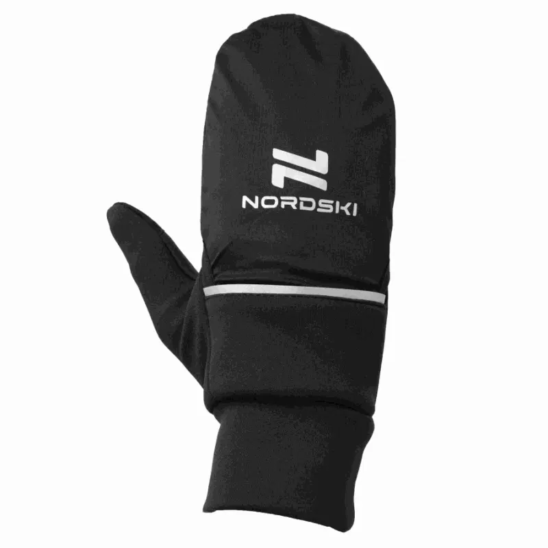 Nordski RUN BLACK Варежки-перчатки беговые Черный