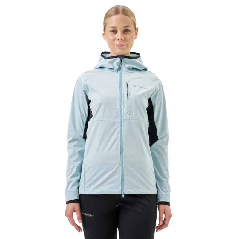Nordski PRO TOUR HOOD AQUA/BLACK (W) Куртка спортивная женская Голубой/Черный
