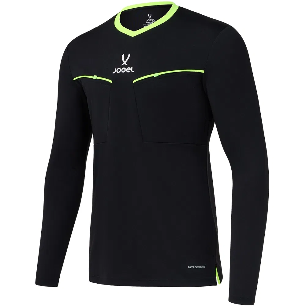 Jogel DIVISION PERFORMDRY REFEREE LS TEE 2.0 Футболка судейская с длинным рукавом Черный/Салатовый