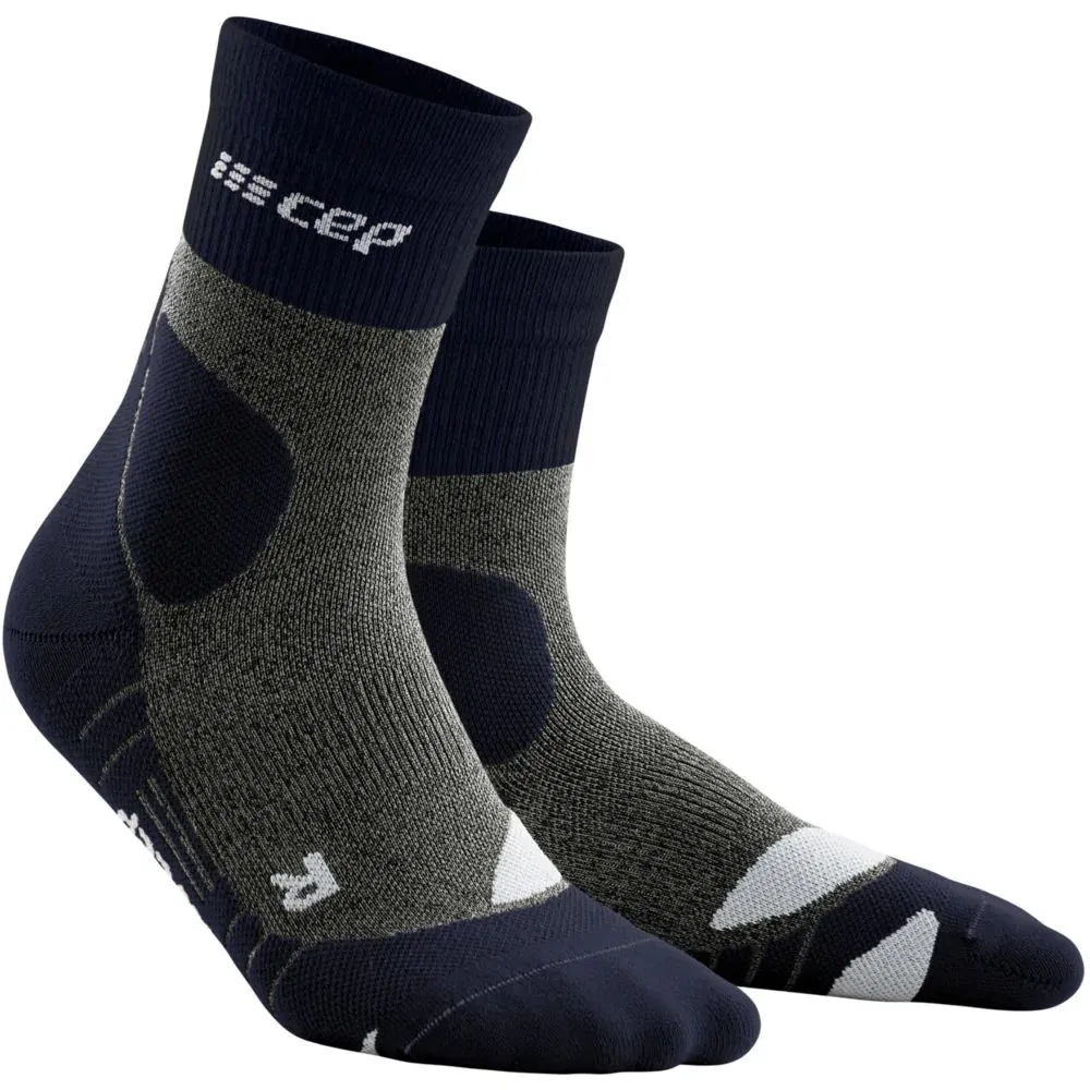 CEP HIKING MERINO MID CUT COMPRESSION SOCKS (W) Компрессионные носки для активного отдыха на природе женские Темно-синий/Серый