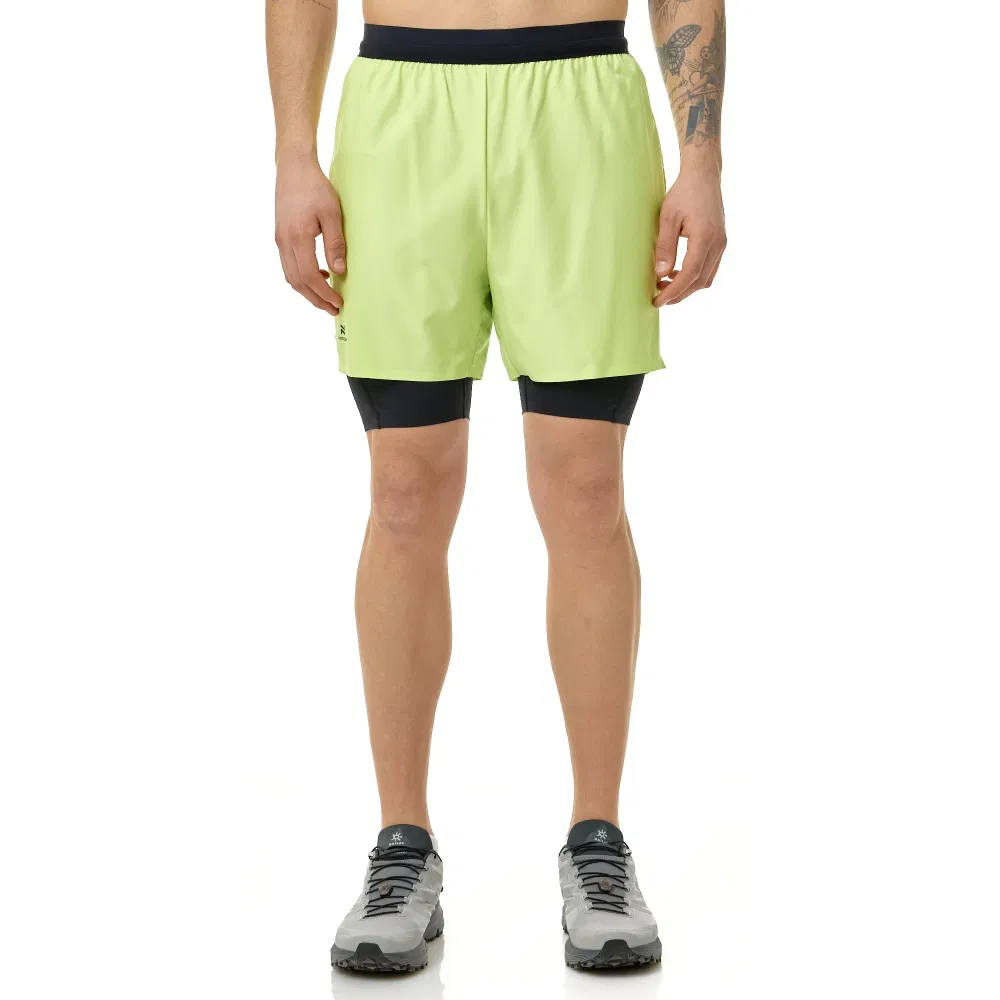 Nordski ROAD LIME/BLACK Шорты беговые 2 в 1 Салатовый/Черный