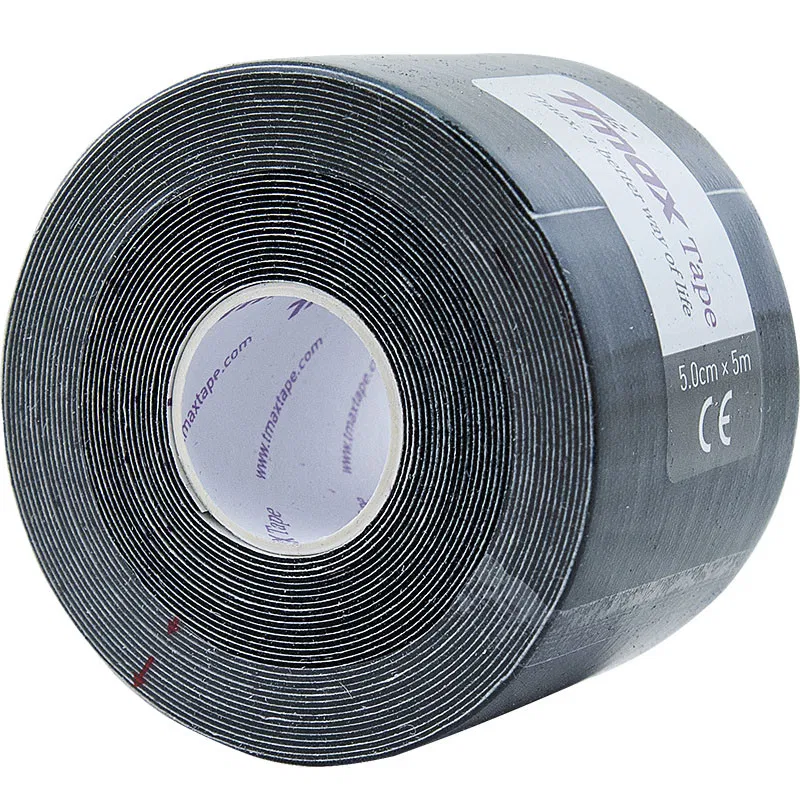 Tmax EXTRA STICKY BLACK 5см×5м Кинезиотейп Черный