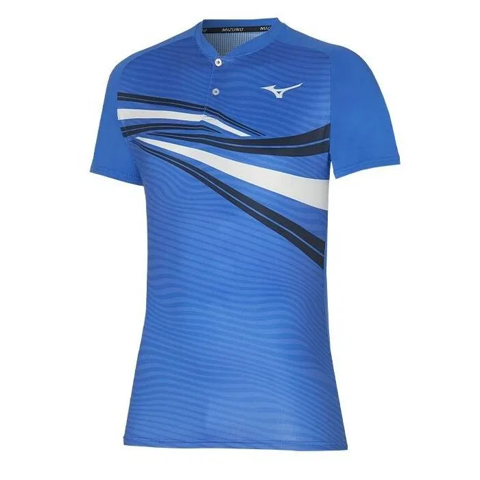 Mizuno SHADOW POLO Поло теннисное Голубой/Белый/Серый