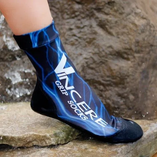 Vincere GRIP SOCKS BLUE LIGHTNING Носки для пляжного волейбола (Липкий лого) Черный/Синий
