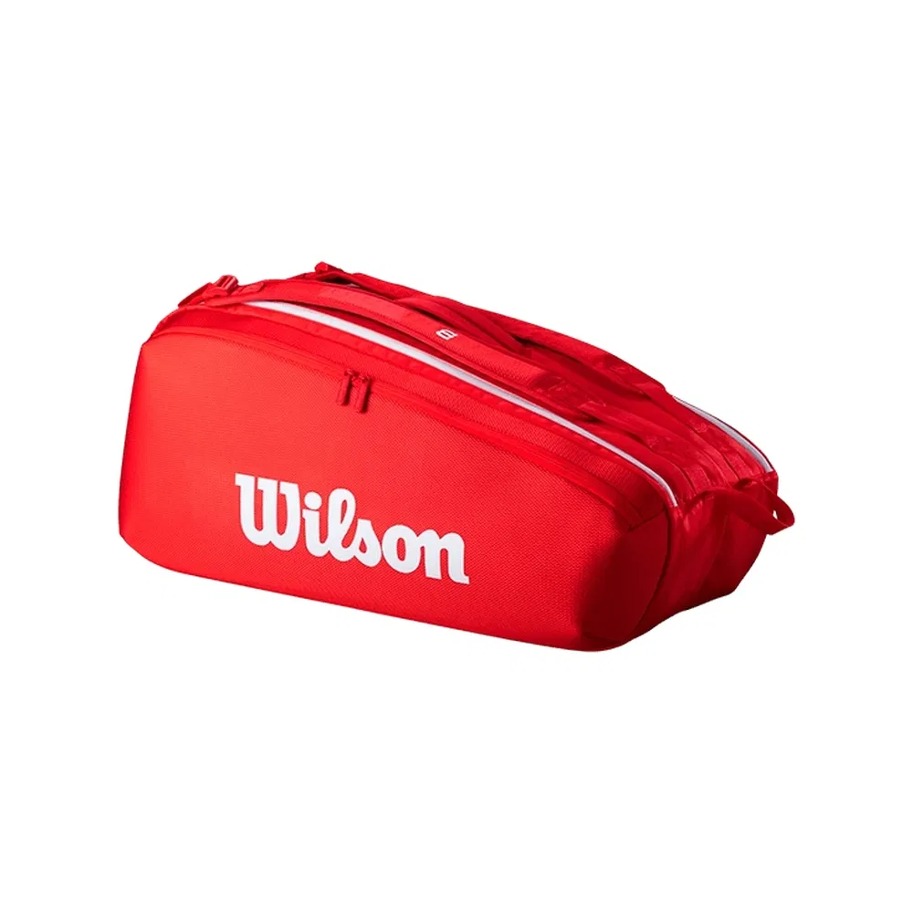 Wilson SUPER TOUR 9R 2025 Сумка для 9 теннисных ракеток Красный