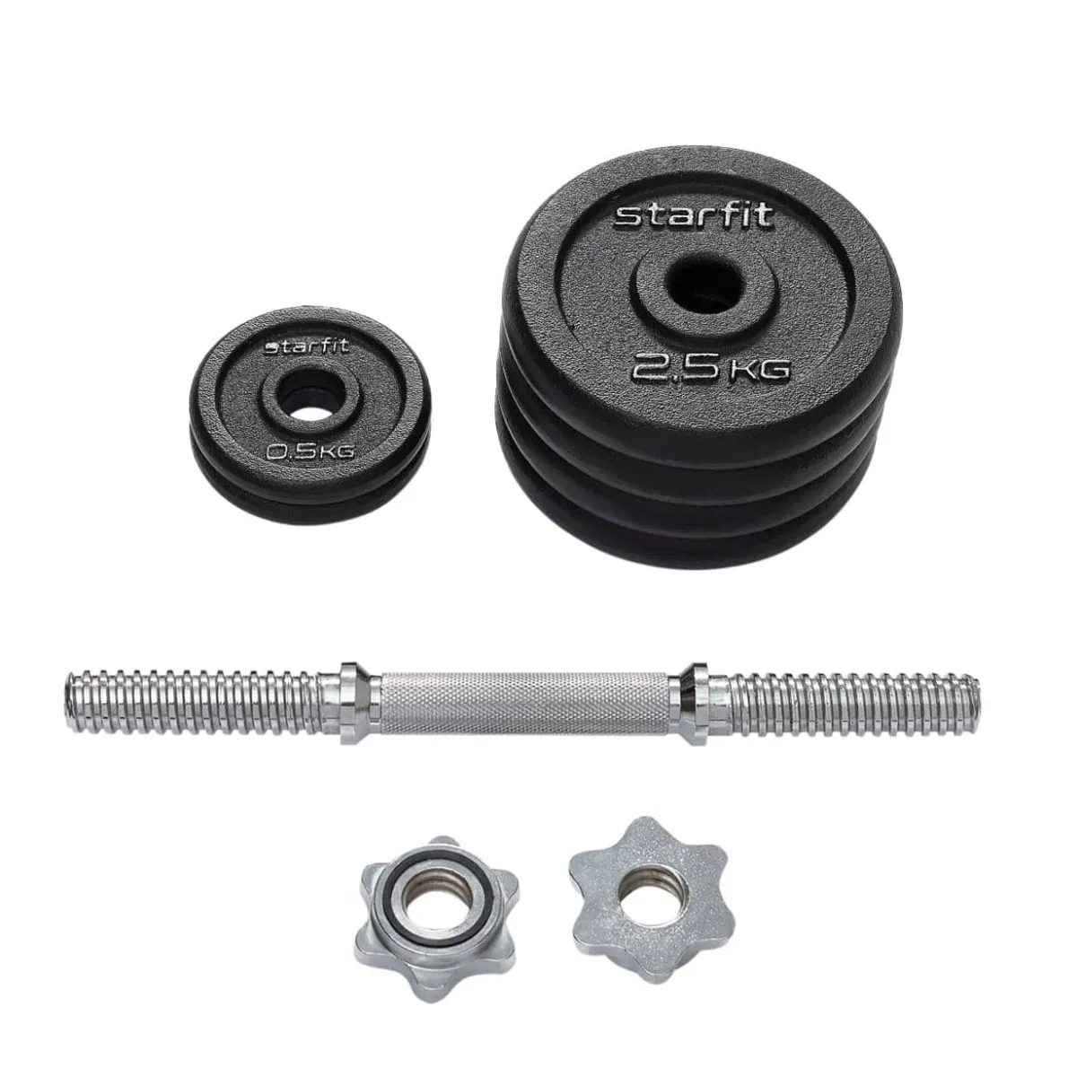 Starfit DB-715 12 КГ Гантель разборная чугунная в коробке Черный