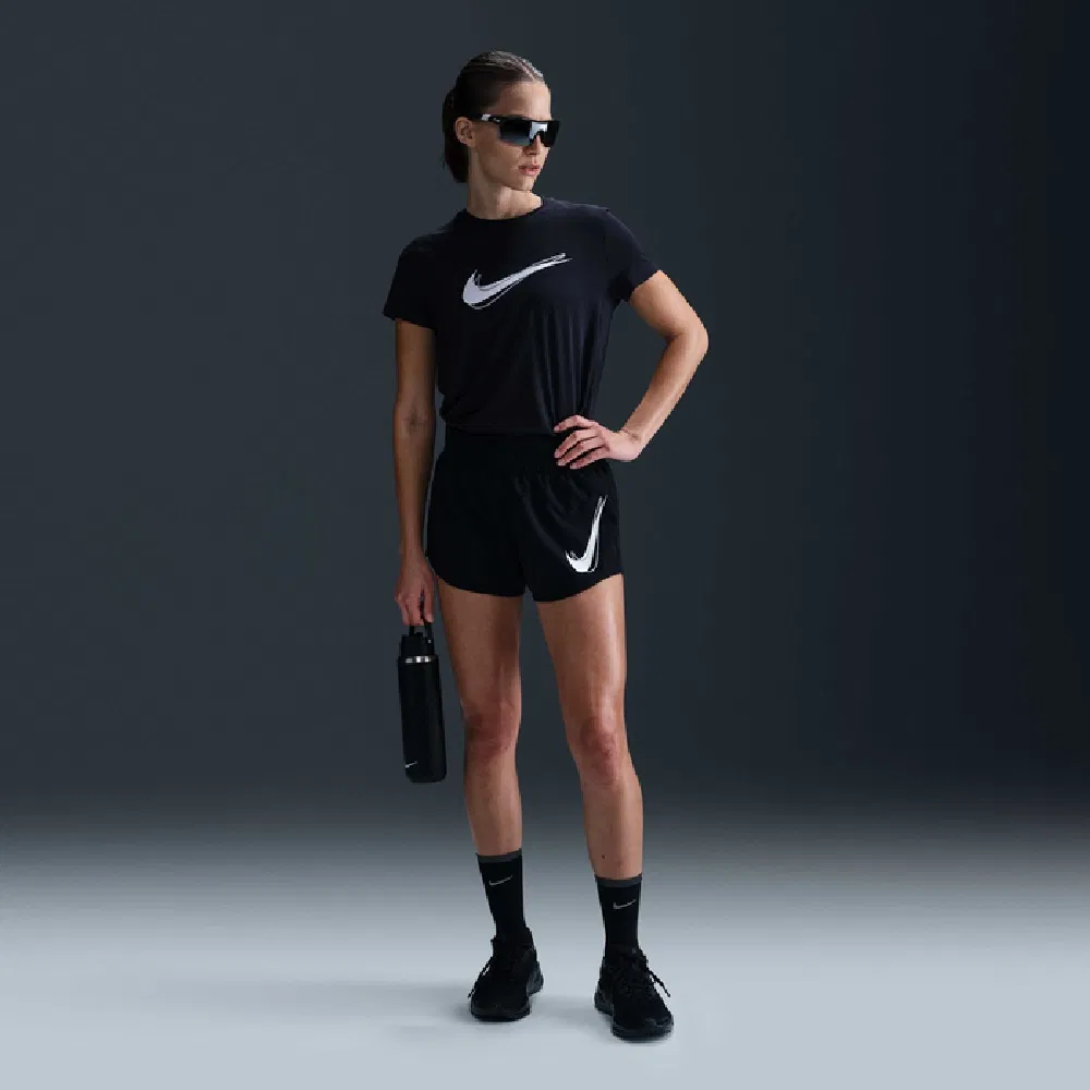 Nike ONE DRI-FIT MID-RISE BRIEF-LINED RUNNING SHORTS (W) Шорты беговые женские Черный