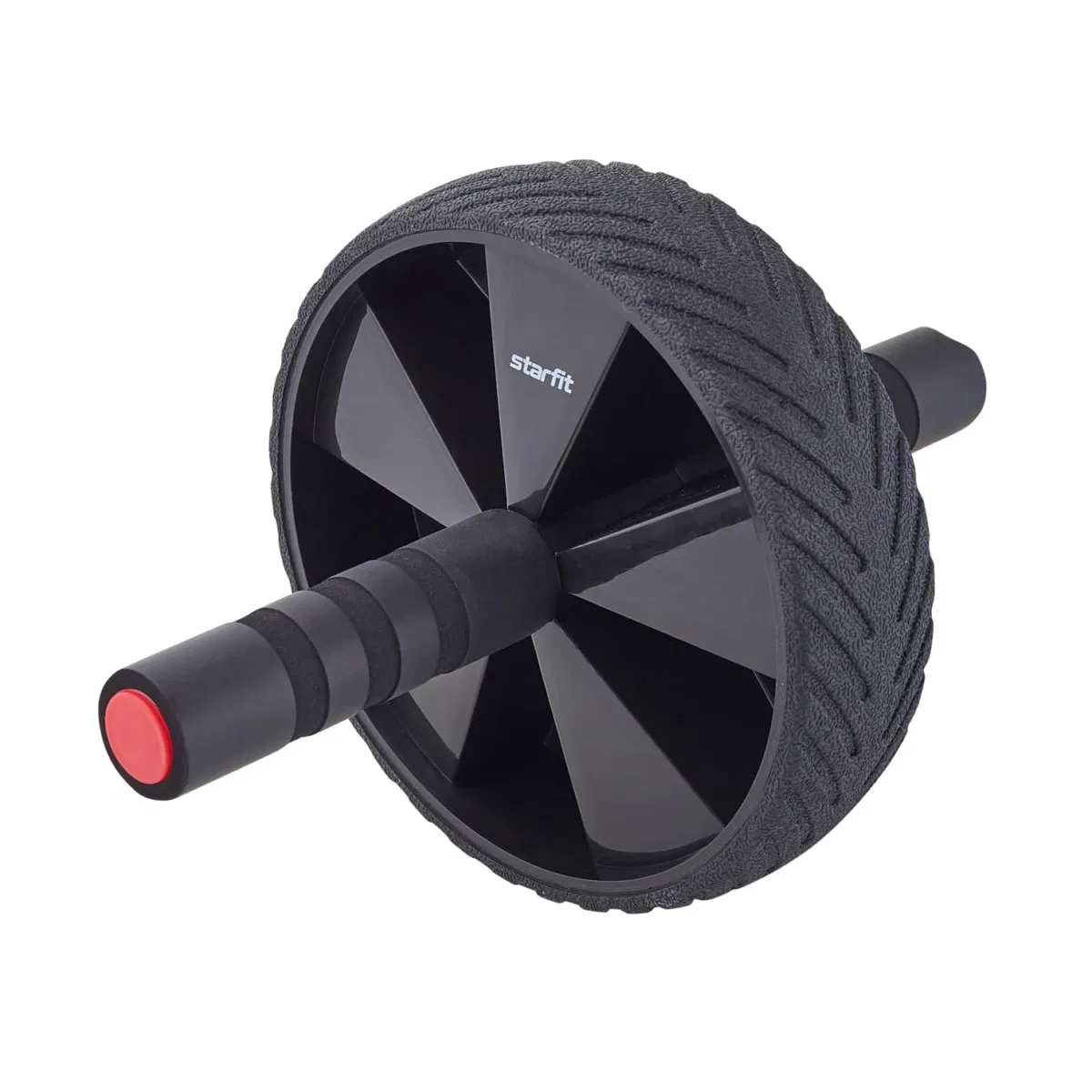 Starfit RL-104 Ролик для пресса с мягким ходом Черный/Красный