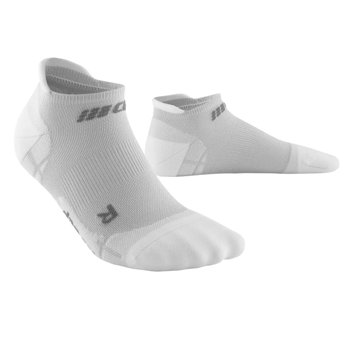 CEP ULTRALIGHT NO SHOW COMPRESSION SOCKS (W) Компрессионные ультракороткие носки женские Белый/Серый