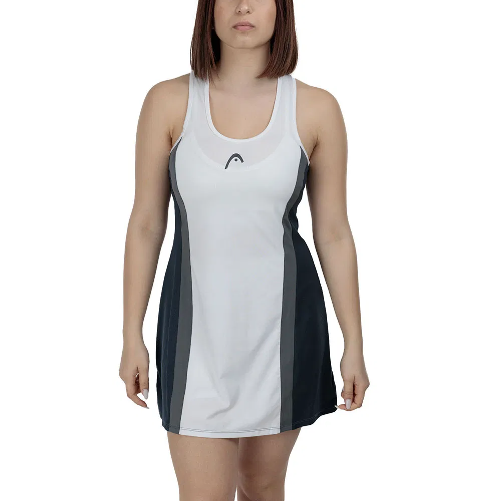 Head CLUB 25 DRESS (W) Платье теннисное женское Белый/Темно-синий