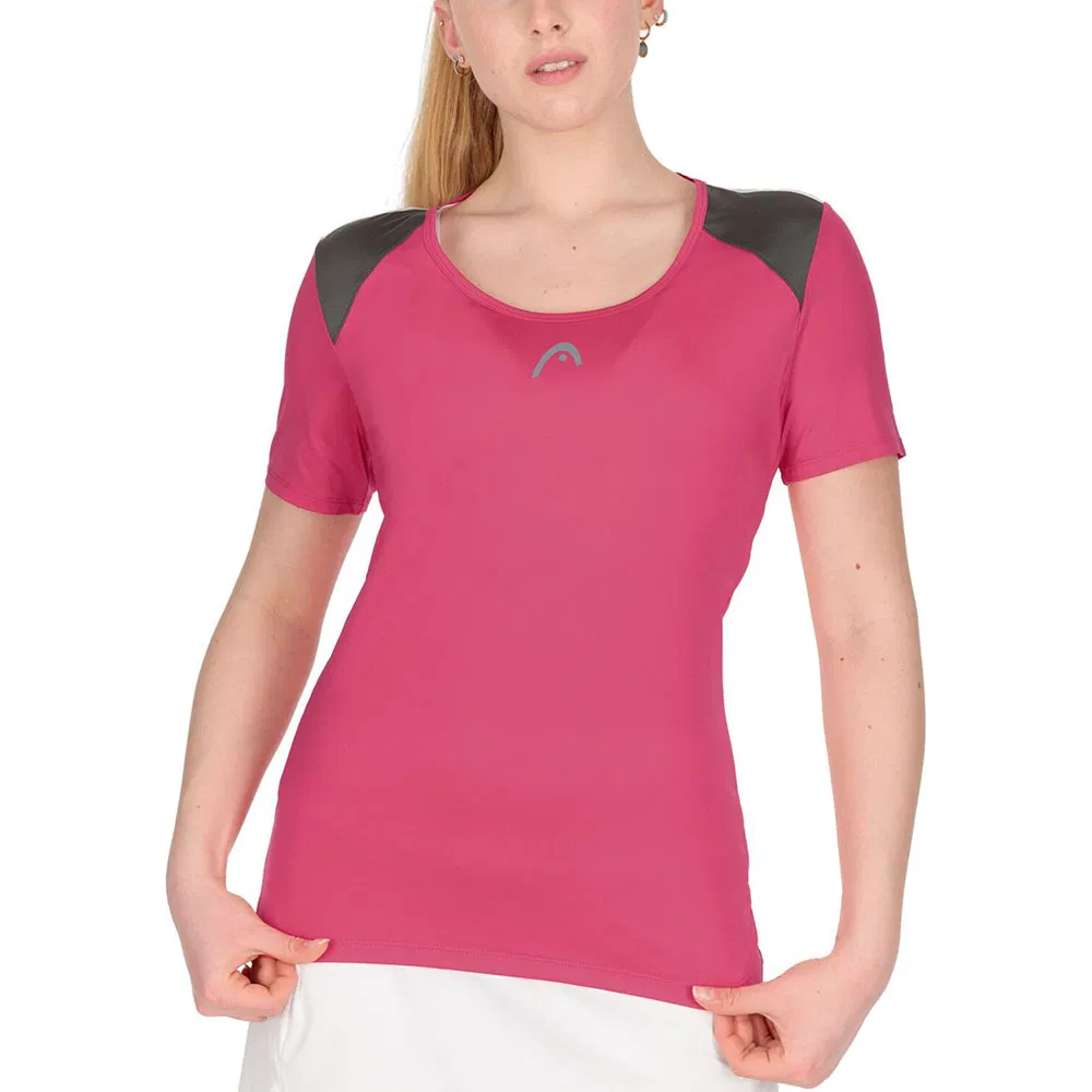 Head CLUB 22 T-SHIRT (W) Футболка теннисная женская Розовый/Черный