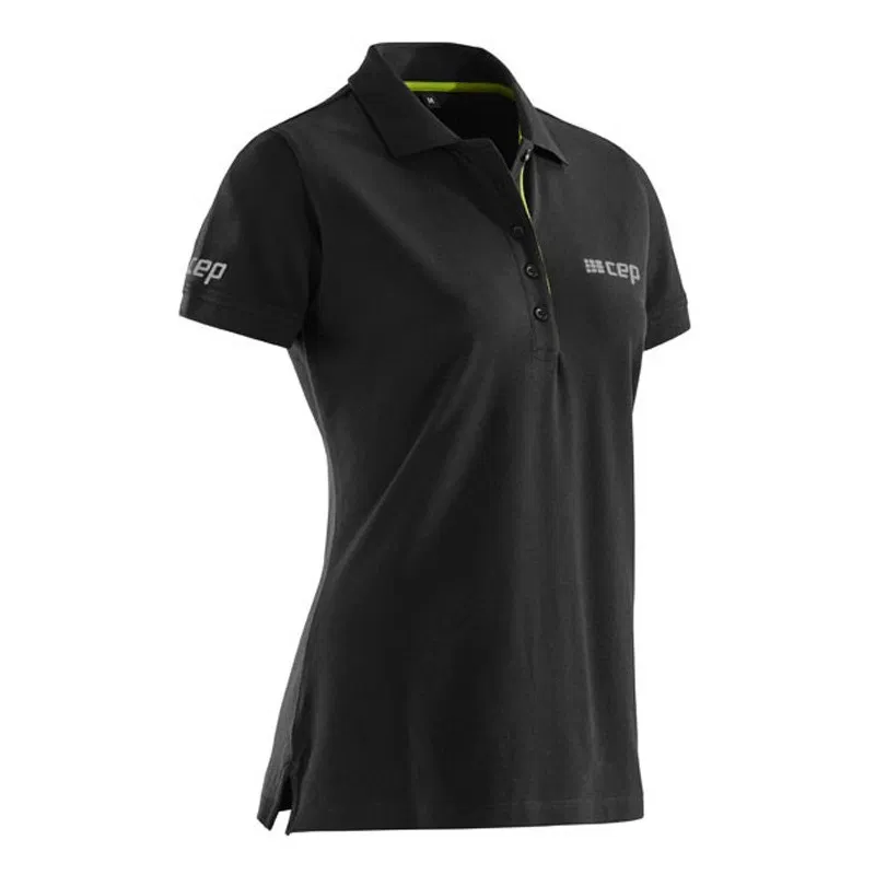 CEP POLO (W) Поло женское Черный/Салатовый