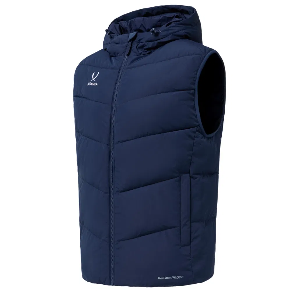 Jögel ESSENTIAL PERFORMPROOF PADDED HOODED VEST 2025 Жилет утепленный с капюшоном Темно-синий