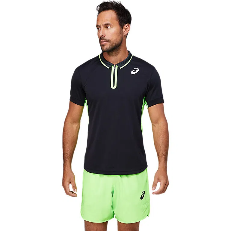 Asics MATCH M POLO SHIRT Поло теннисное Черный/Салатовый