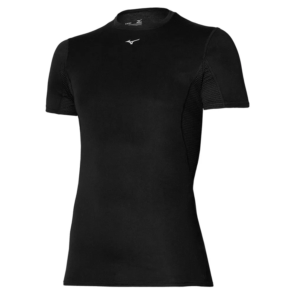 Mizuno MID WEIGHT-LIGHT T-SHIRT Футболка утепленная Черный