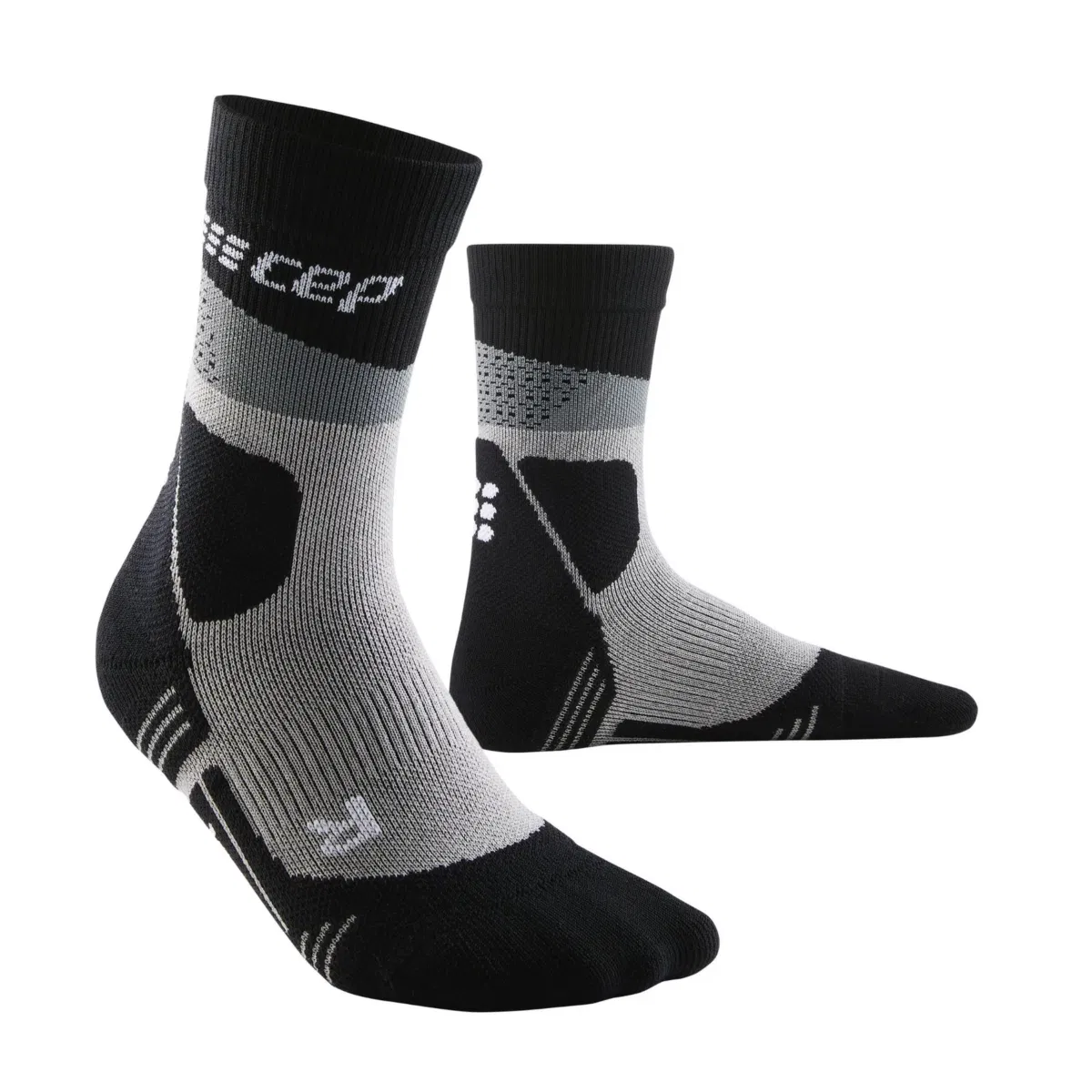 CEP HIKING MAX MID CUT COMPRESSION SOCKS Компрессионные носки Серый/Черный