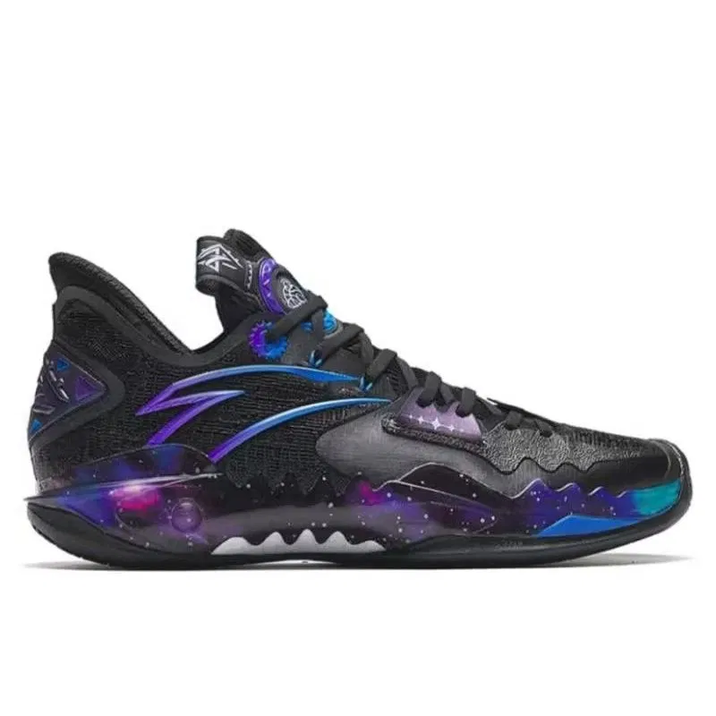 Anta SHOCK WAVE 5 "DARK MATTER" Кроссовки баскетбольные Черный/Фиолетовый/Голубой