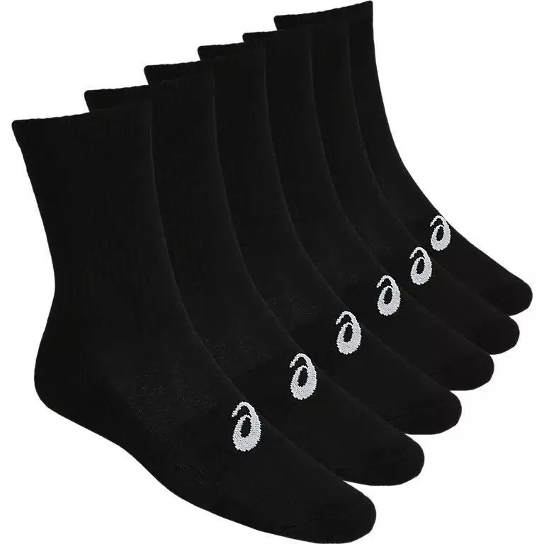 Asics 6PPK CREW SOCK Носки беговые высокие (6 пар) Черный/Белый