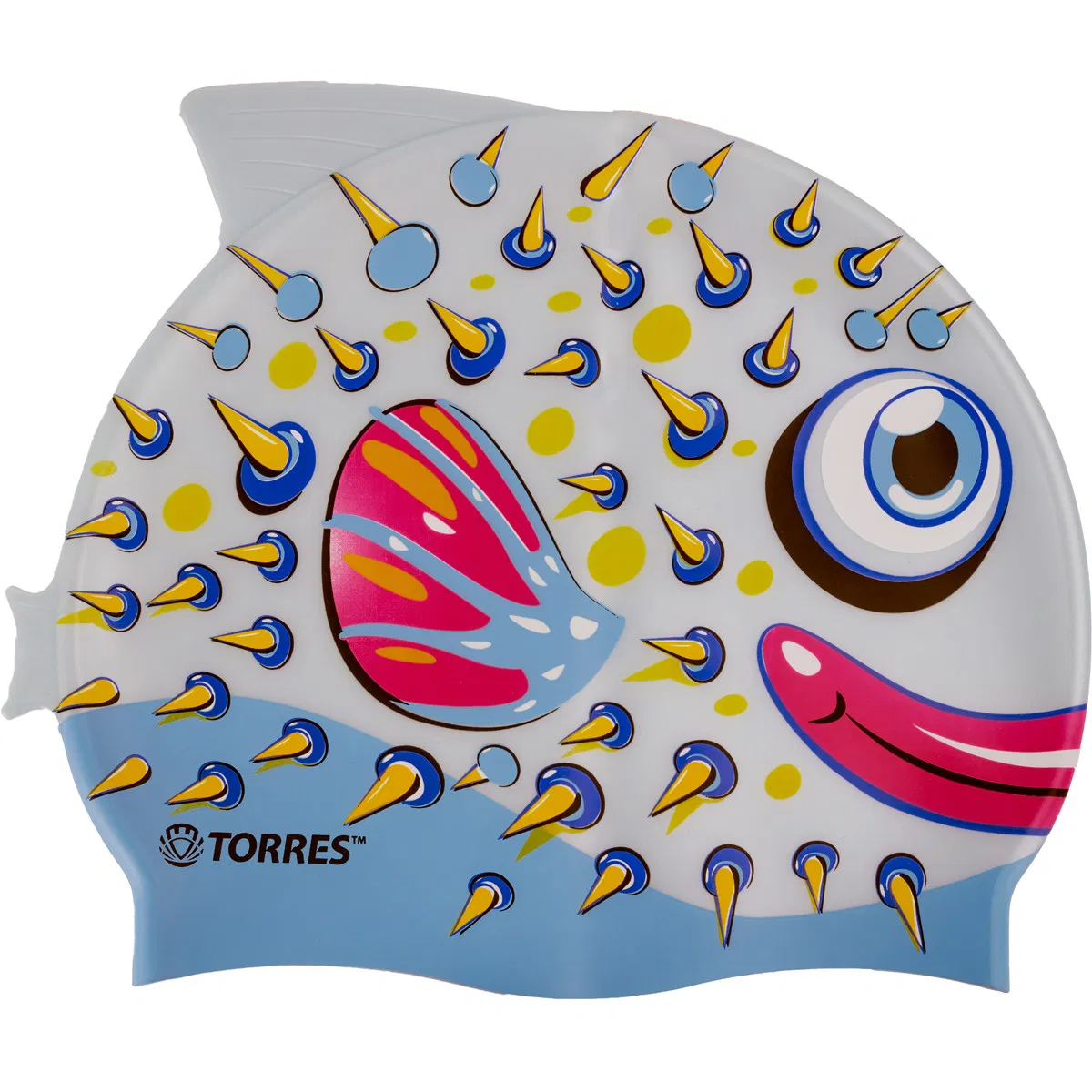 Torres JUNIOR Шапочка для плавания детская Серый/Голубой