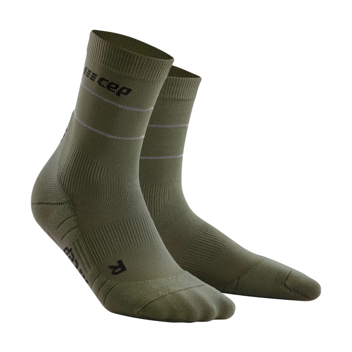 CEP REFLECTIVE MID CUT COMPRESSION SOCKS Компрессионные носки Темно-зеленый