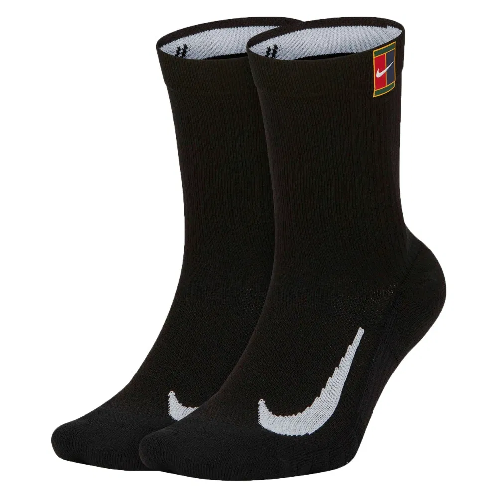 Nike COURT MULTIPLIER CUSHIONED CREW SOCKS Носки теннисные (2 пары) Черный/Белый