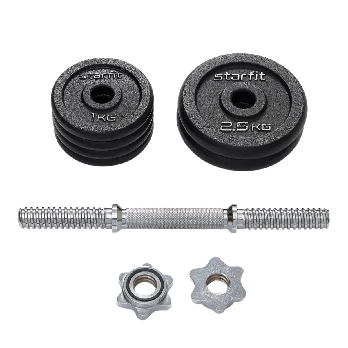 Starfit DB-715 10 КГ Гантель разборная чугунная в коробке Черный